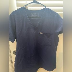 Navy figs scrub top L